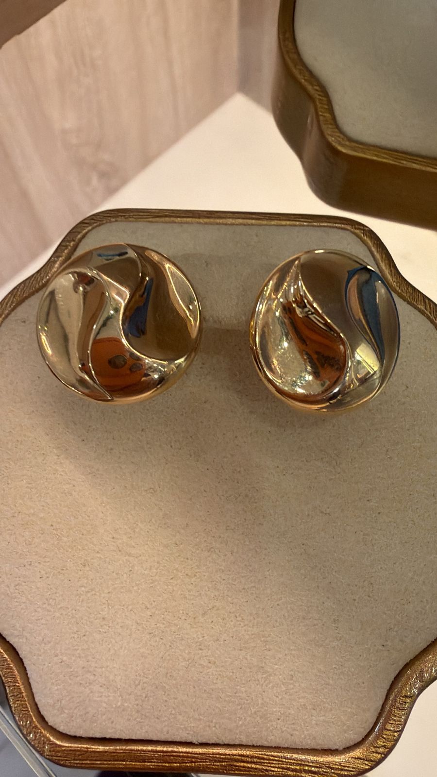 ARETES DE PLATO CON TRAMA 14K 5G